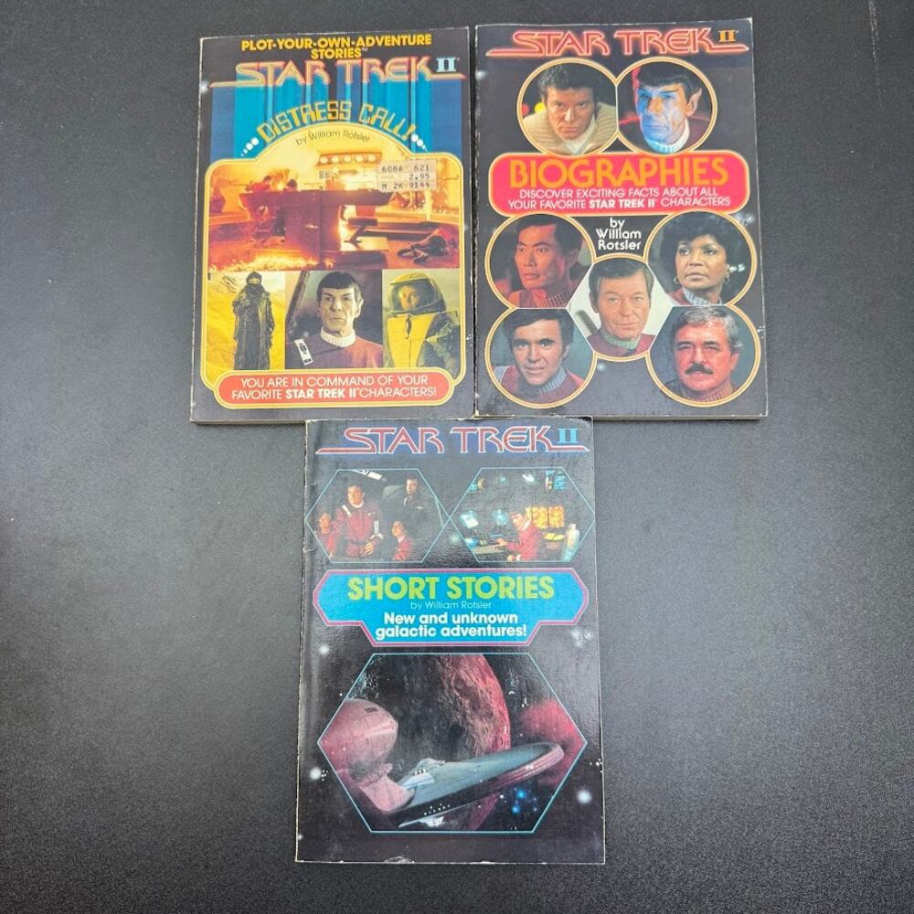 Star Trek II Book Lot Distress Call, Biographies, Short Stories William Rostler
